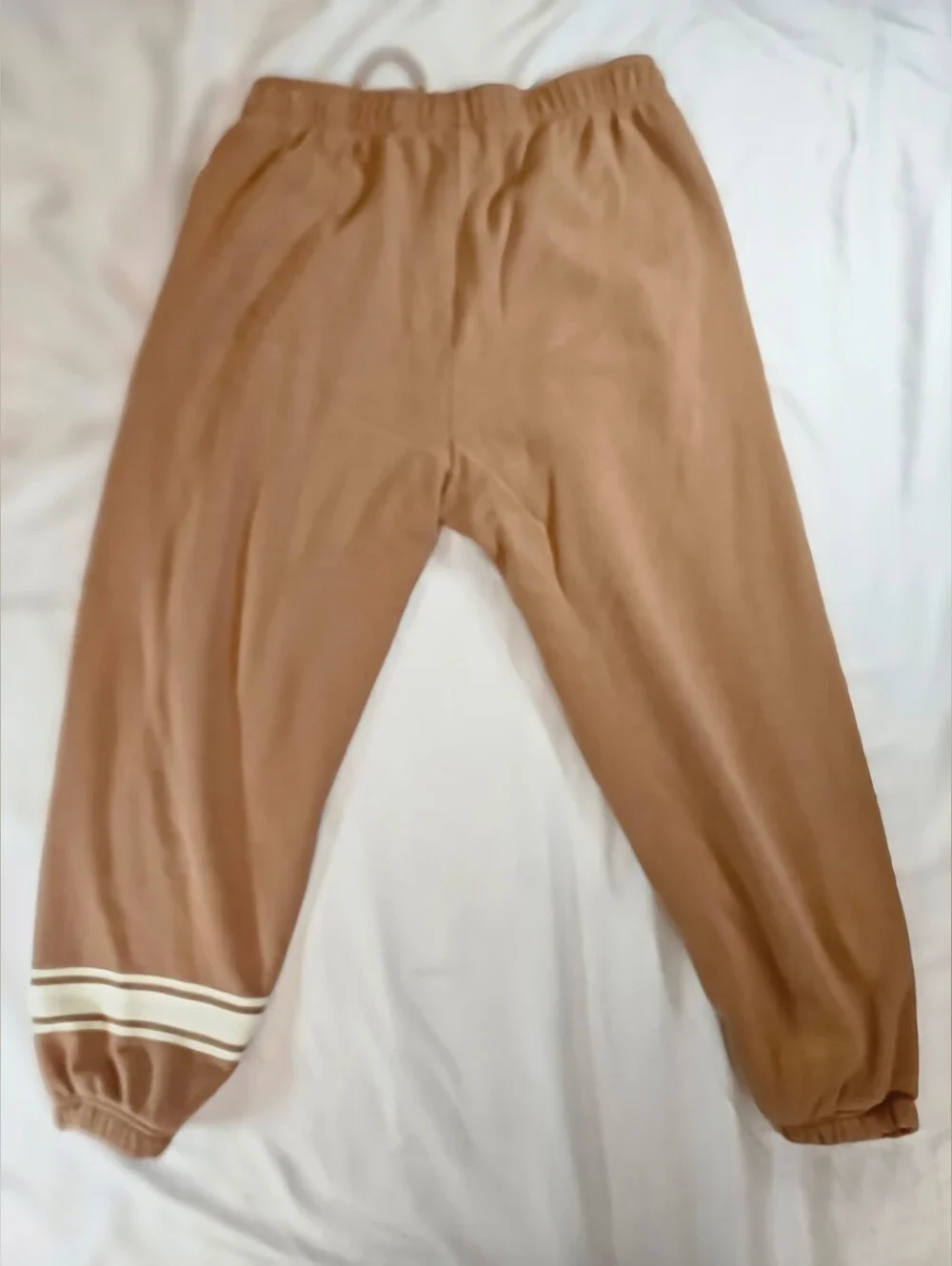 PINK Victoria's Secret Womens Tan Elastic Bottom Insignia Sweatpants Size Large